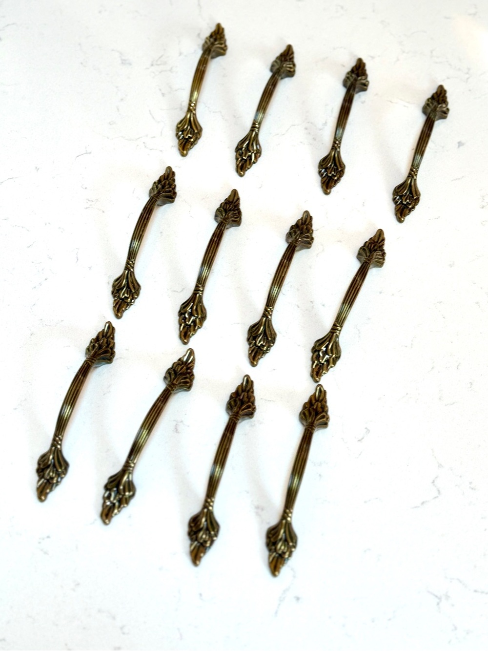 Vintage Amerock 1330 Brass Drawer Pulls- Set of 12